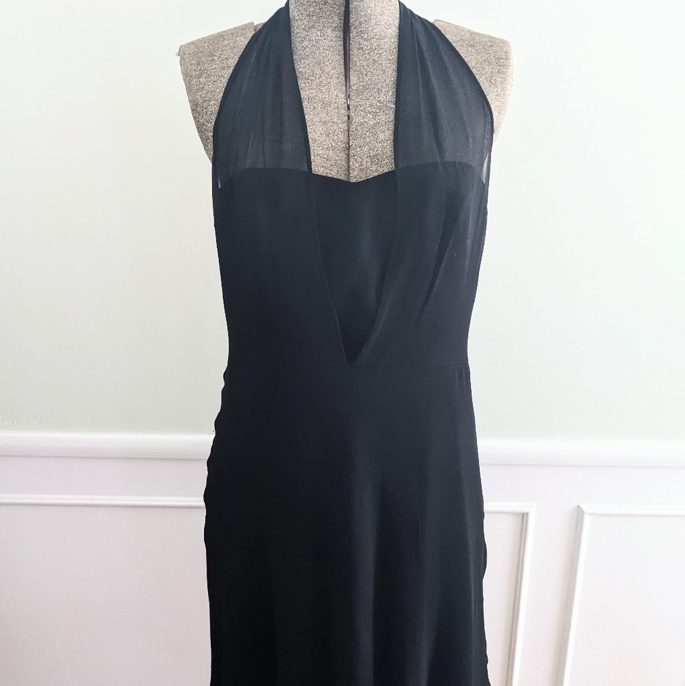 Anne Klein Black halter cocktail dress. Size 12